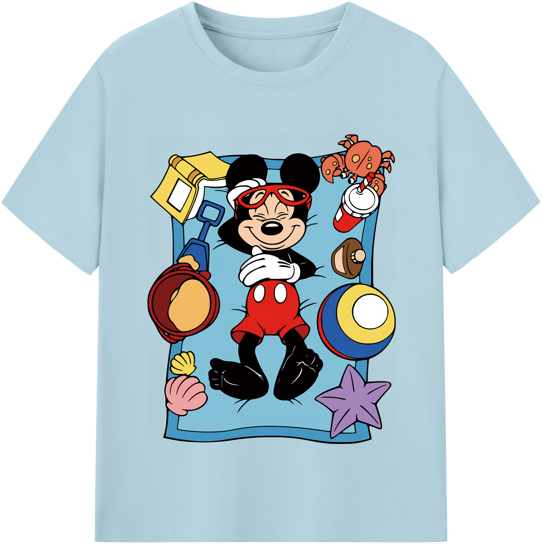 （画像用） ミッキーマウス Mickey Mouse 綿100％半袖Tシャツ（フロントプリント）
